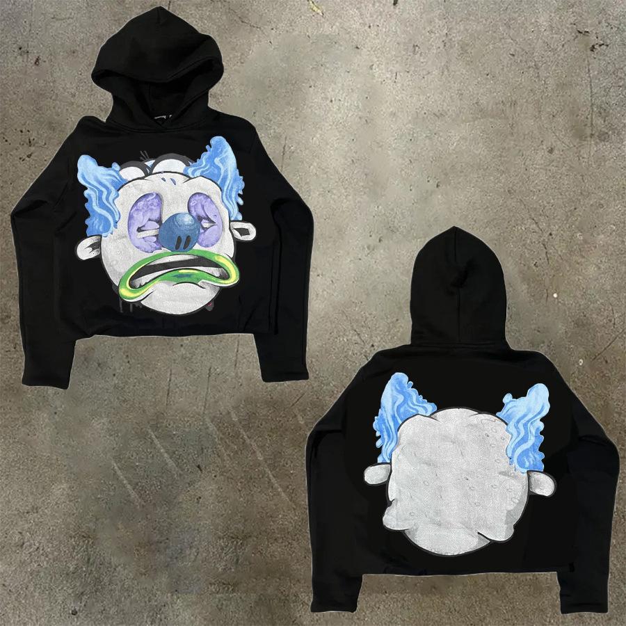 Men's Hoodie Y2K Harajuku Hip-hop Cartoon Graphic Print Jumper Fashion Casual Loose Sweatshirt Men