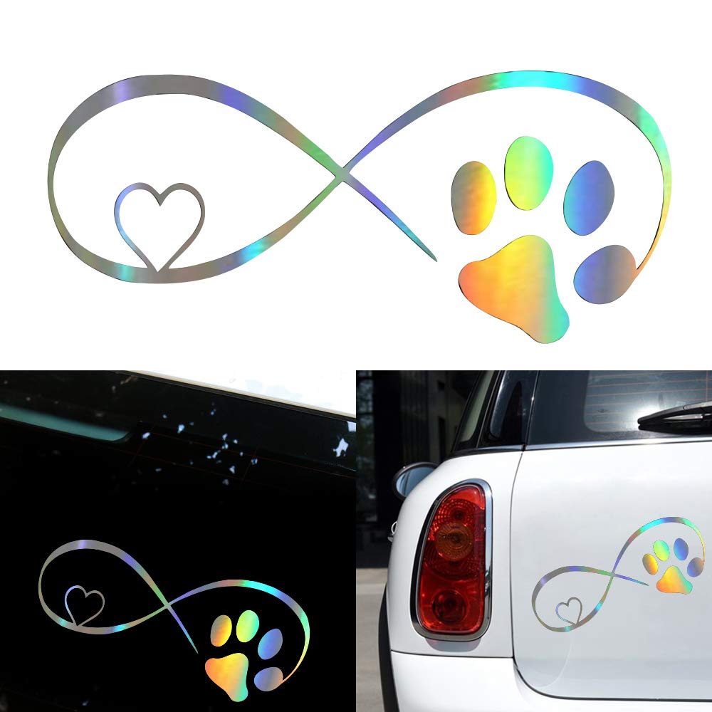 Honelife Cute Car Sticker Funnny Cat Paw Print Dog Paw Print Creative Footprint Sticker Window Decoration