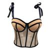 Franse Zoete Styling Vetersluiting Strapless Tanktop Dames Binnenlaag Bovenkleding Sexy Visgraat Taille-insnoerende Top Camis & Tanktops