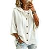 2026 European and American button-knitted hooded sweater cardigan jacket autumn and winter new solid color casual fashion women's clothing