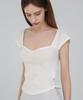 CHICKS Heart Neck Short Sleeve Ivory