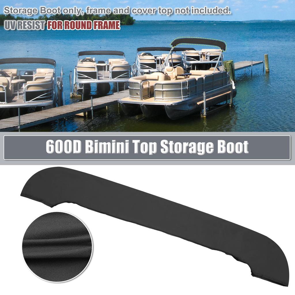 Boat Bimini Top Storage Boot 73"-78"W 600D Marine Grade Polyester Sock