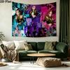 K-Pop Shadow Legends Wall Tapestry Aesthetic Wall Hanging Printed Fabric Blanket Decorative Tapestries for Bedroom Living Room Home Decor