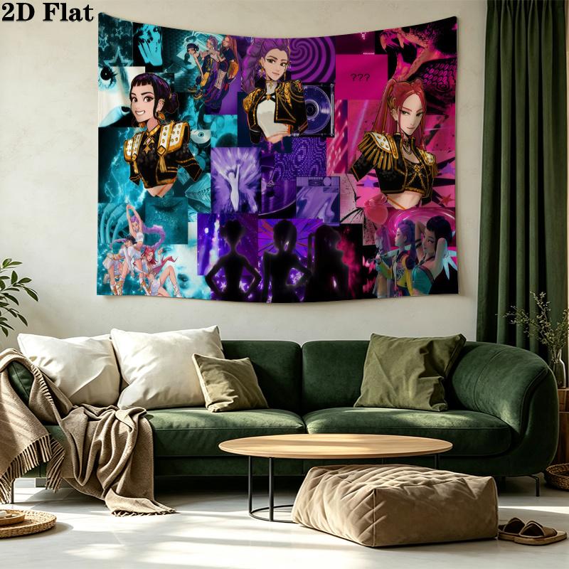 K-Pop Shadow Legends Wall Tapestry Aesthetic Wall Hanging Printed Fabric Blanket Decorative Tapestries for Bedroom Living Room Home Decor