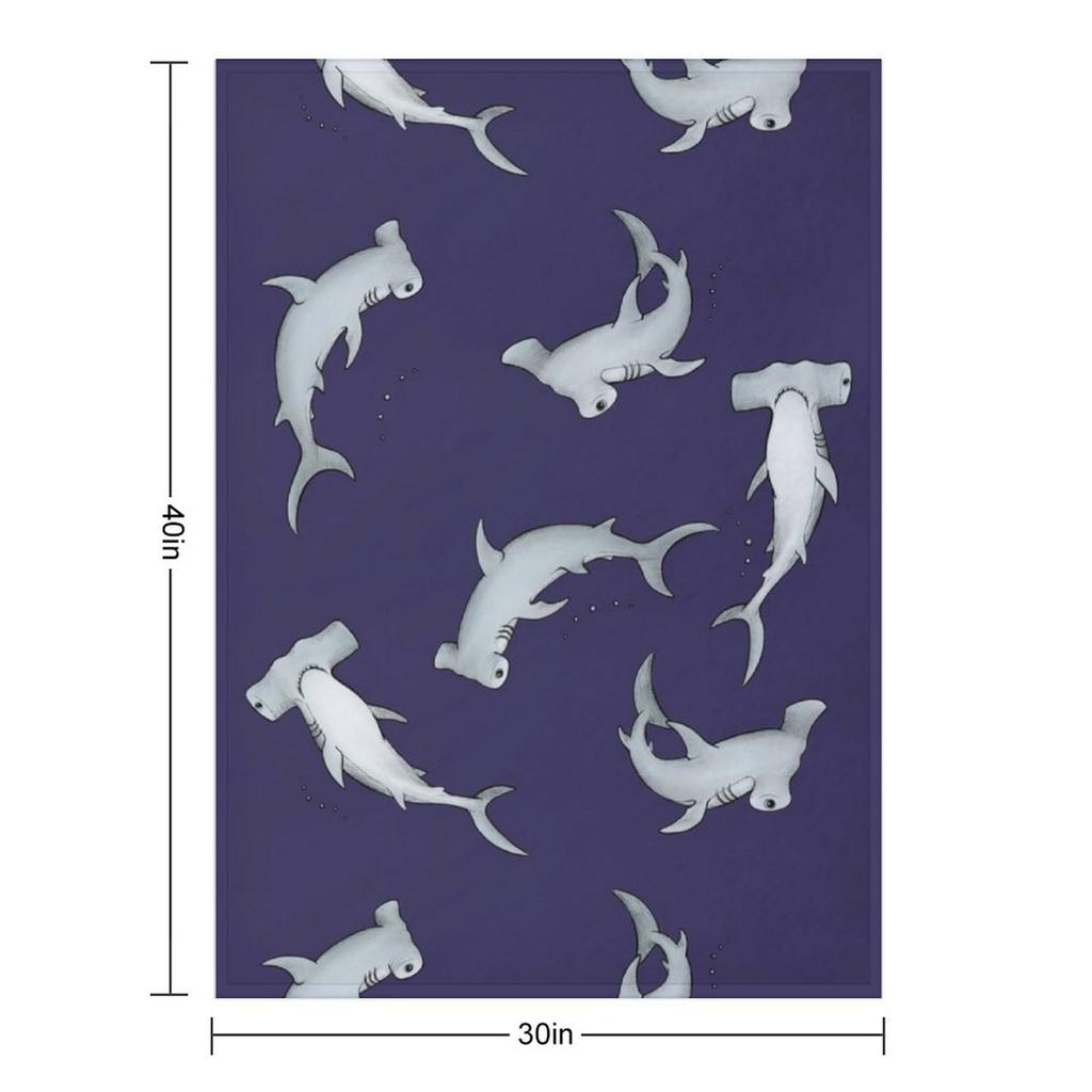 Hammerhead Sharks Blue Throw Blanket Valentine Gift Ideas Cute Plaid for Winter Sofa Quilt Blankets