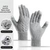 New Autumn and Winter Knit Gloves, Plus Size Men's Cold-Resistant Warm Gloves, Oversized Women's Touchscreen Gloves