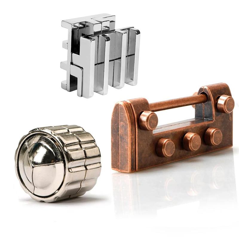 

3Pcs Highly Difficult Brain Teaser Game Metal Iq Challenge Games Educational Toys For Kids Adults Juegos De Ingenio Metalico
