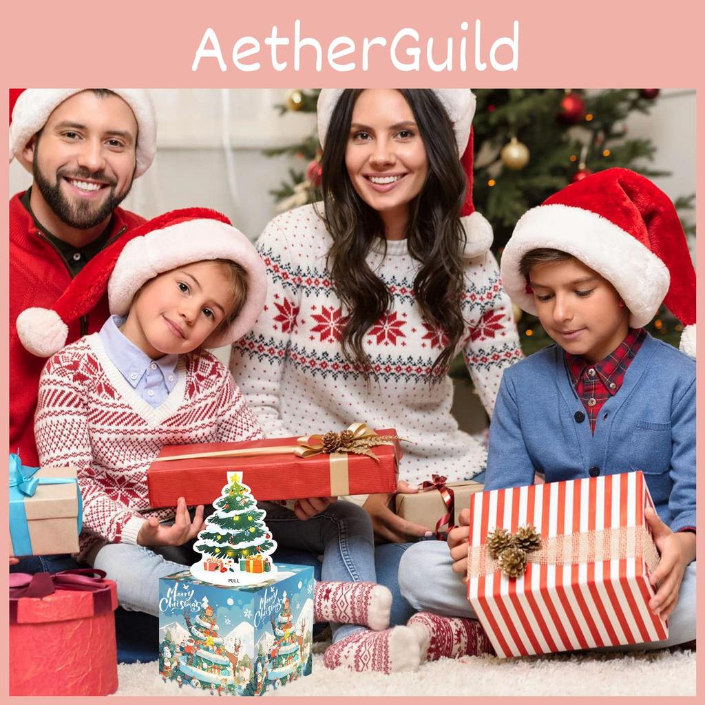 Blue Hand Painted Pattern Christmas Theme Gift Box For Christmas And Party Decor