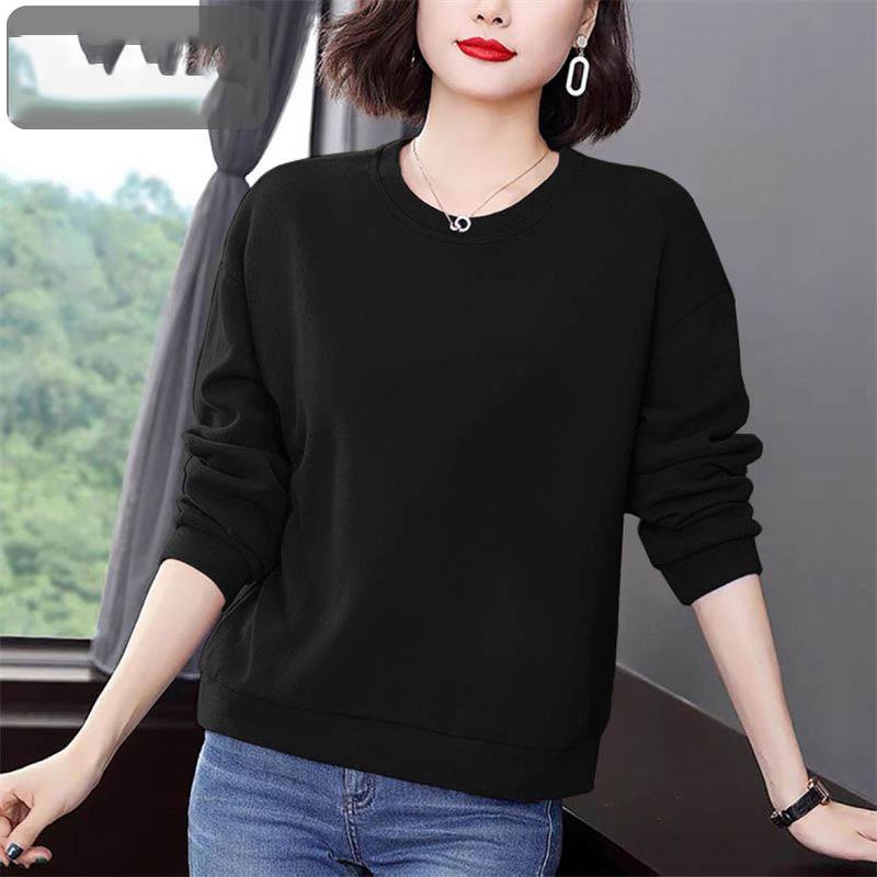 Casual Autumn/Winter Women's O-Neck Printing Fashion All-match Loose Long Sleeve Pullovers Sweatshirts Tops