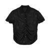 LESS X-Pattern Jacquard Short-Sleeve Lapel Shirt