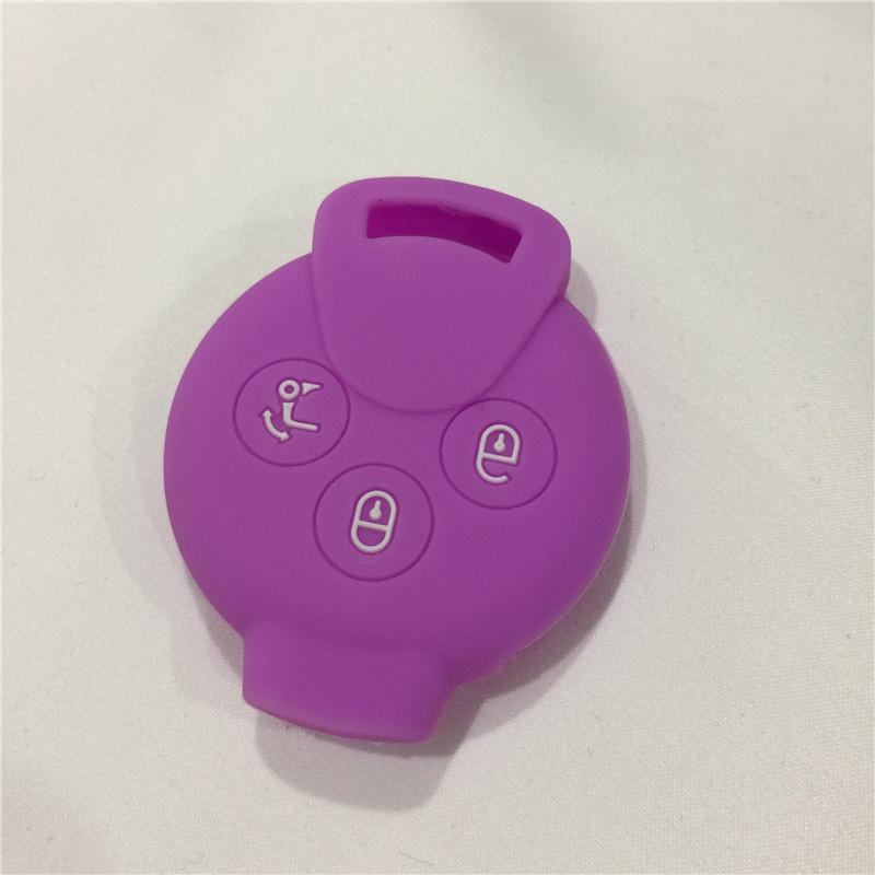 Silicone Rubber Car Key Cover Fit For Benz Smart K City Coupe Cabrio Roadster Fortwo Forfour 3 Button Remote Key