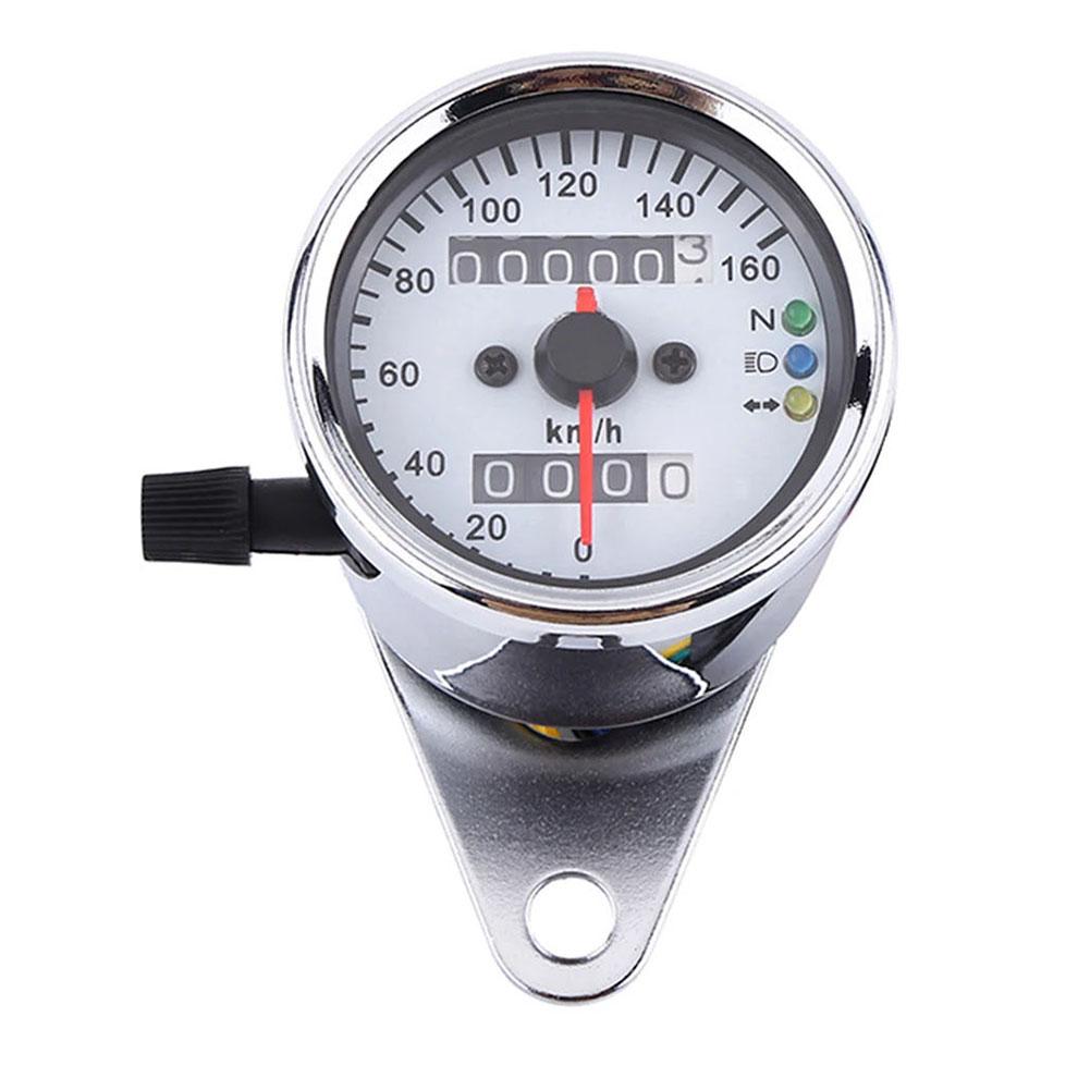 Motorcycle Digital Odometer Speedometer Gauge 160 km/h Max Speed LED Display Headlight Neutral Turn Signal Indicators Black