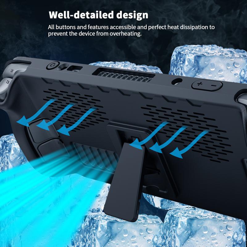 7pcs Case Set Tpu Cover With Stand Touchpad Button Stickers Game Accessories Compatible For Steam