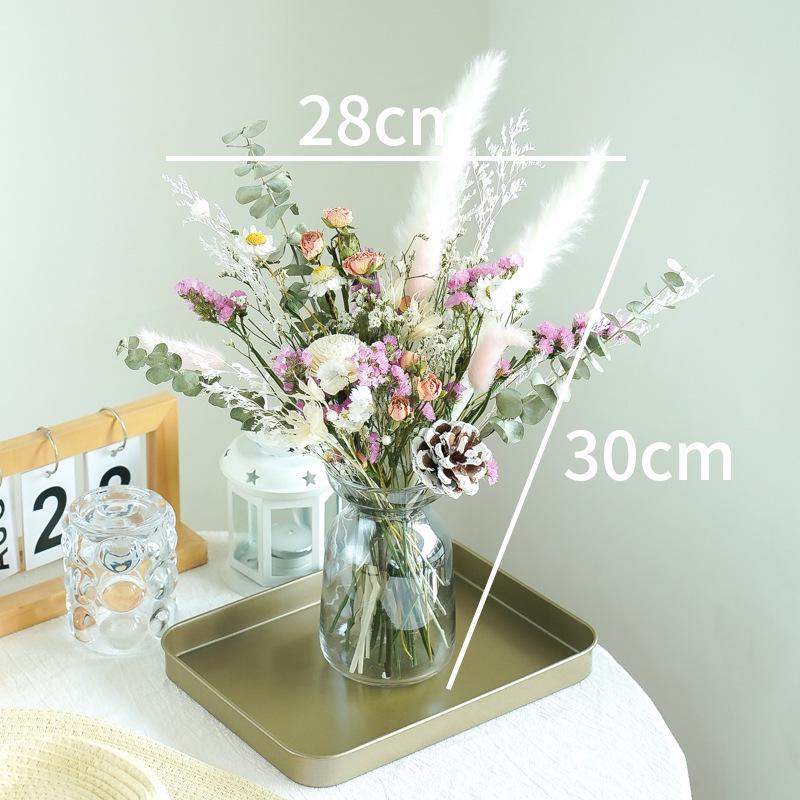 Luksusowa Kompozycja z Suszonych Kwiatów w Szklanej Butelce do Dekoracji Salonu
