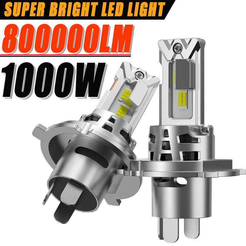 H4 LED Headlight Bulb 9003 HB2 for Car Headlamp Fog Lamp Canbus 800000LM 1000W High Power Auto Motorcycle Lights Turbo LED 12V
