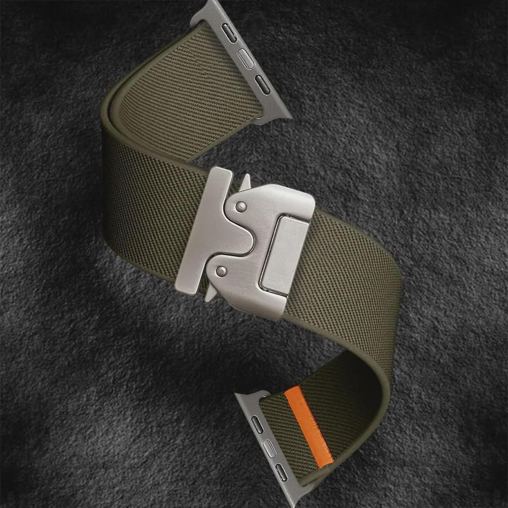 Compatible with Apple 10th Gen Elastic Nylon Watch Band, Ultra 1~2, Series 987654 Buckle
