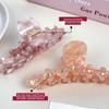 Elegant Straight Line Shaped Shark Clip Korean Style Acetic Acid Hair Claw Flower Hair Claw  Gifts