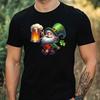 T-Shirt Men Gnome Drinks Beer Motif Cotton Size XS To 5XL