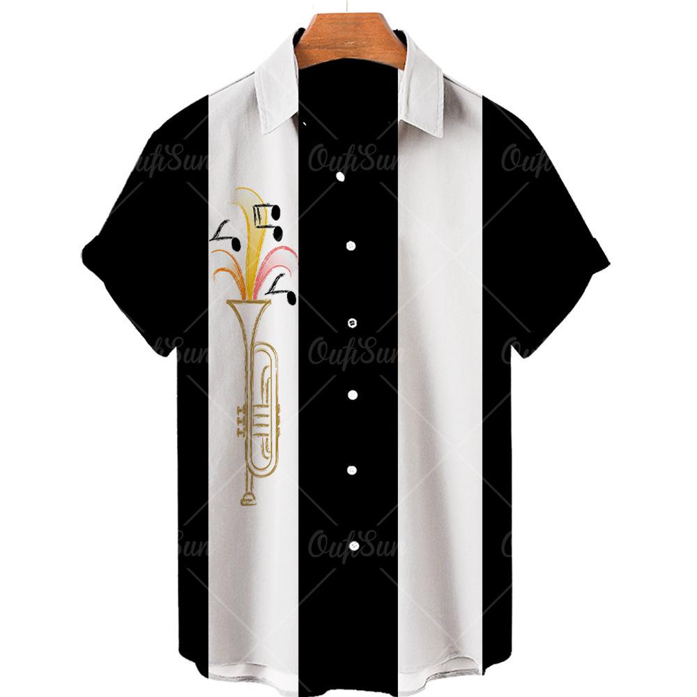 

Гавайская рубашка с коротким рукавом с принтом, мужская, европейский размер, пляжная, мужская 3XL