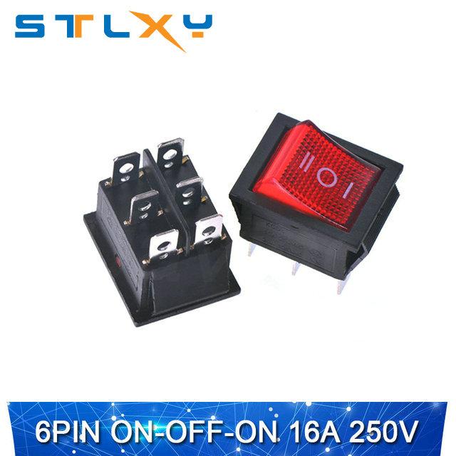 1PCS Electrical equipment with 3-digit 6-speed light switch KCD4 rocker switch power switch ON-OF-ON 30A 250VAC/16A/20A 125VA