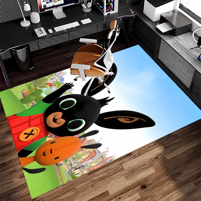 1pc Bing Print Area Rug - Soft,Washable Non-Slip Indoor Mat for Office Chairs,Living Room,Home Office Decorative Rug
