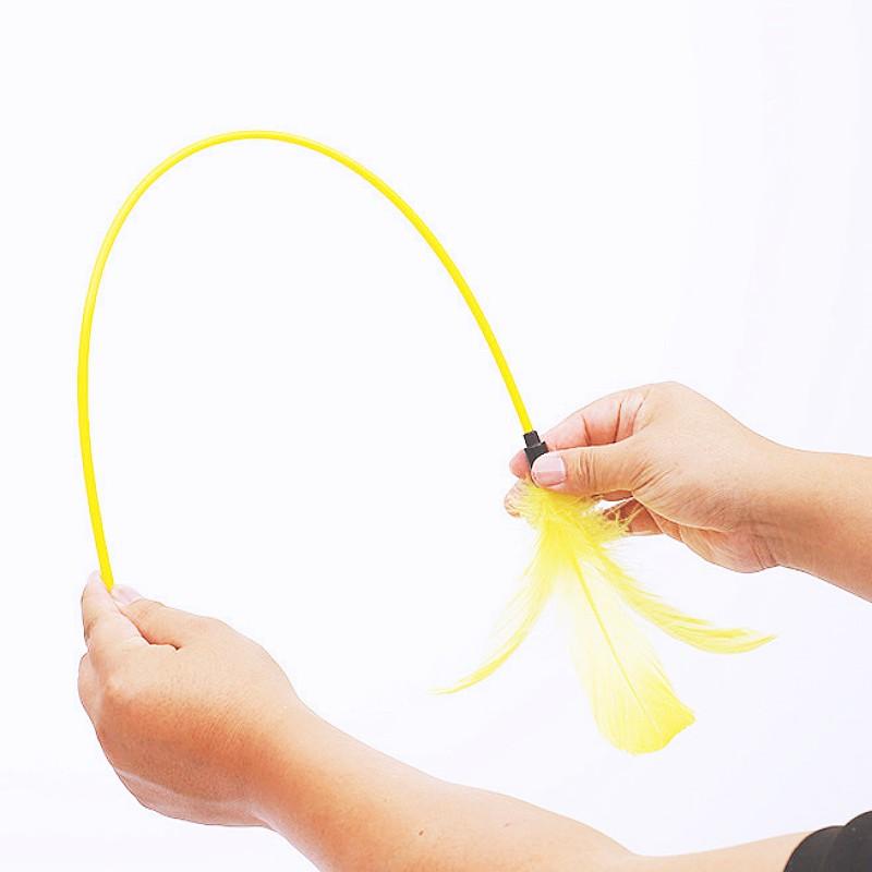 Cat Toy Feather Cats Teaser Stick Set Long Handle Cat Toys 5PCS Feather Sticks Bite-resistant Cats Toys with Bell Pet Products