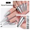 Mirror Metal Gel Nail Polish with Silver Rose Golden Painting Drawing - Easy To Apply and Long-Lasting