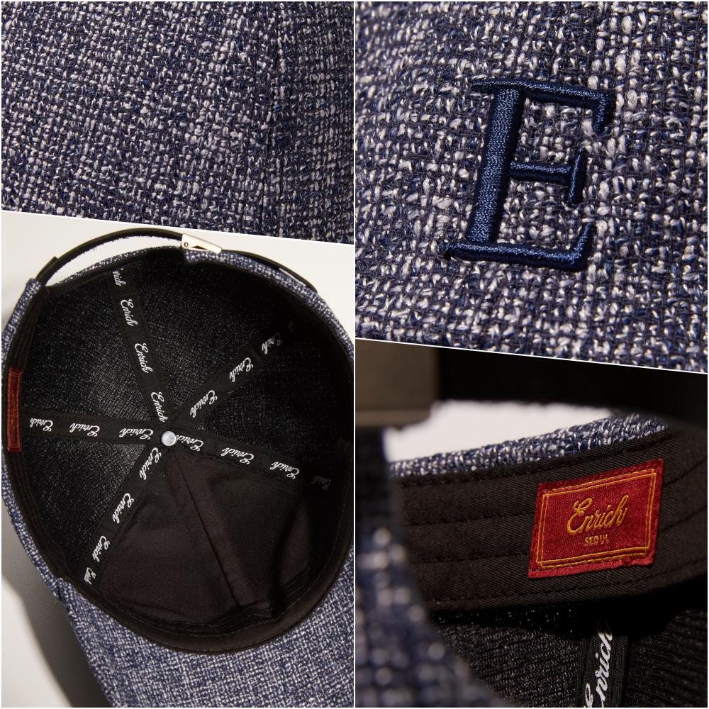 Inlichi Tweed Ball Cap - Navy (Blue Charcoal)