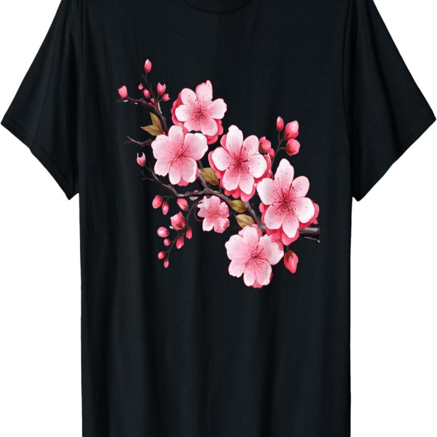 

Vibrant Sakura_ Cherry Blossom Branch T-Shirt S чёрный