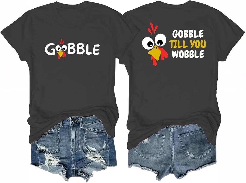 Women's Fall Tops Halloween Shirts Thanksgiving Outfit Holiday Graphic Tees