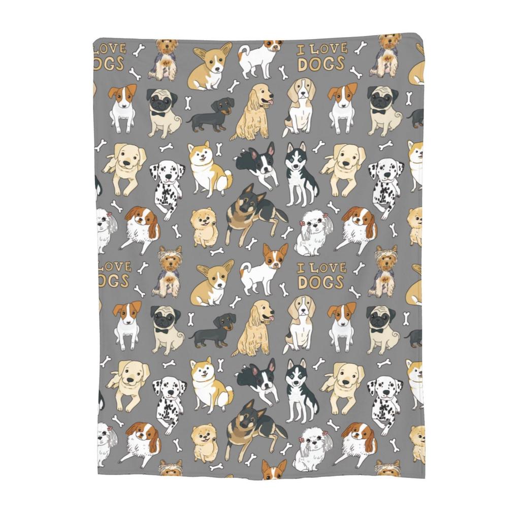 Cartoon animal patterns digital-printed polyester Bedroom velvet flannel soft sofa cover blanket Fleece cover blankets for beds