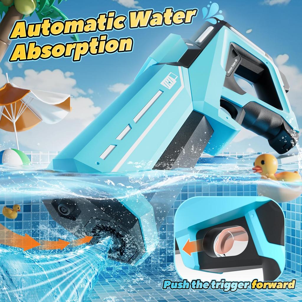 Electric Water Guns for Adults Kids, Automatic Water Gun with 19-32Ft Shooting Range, Battery Powered Waterproof Water Gun