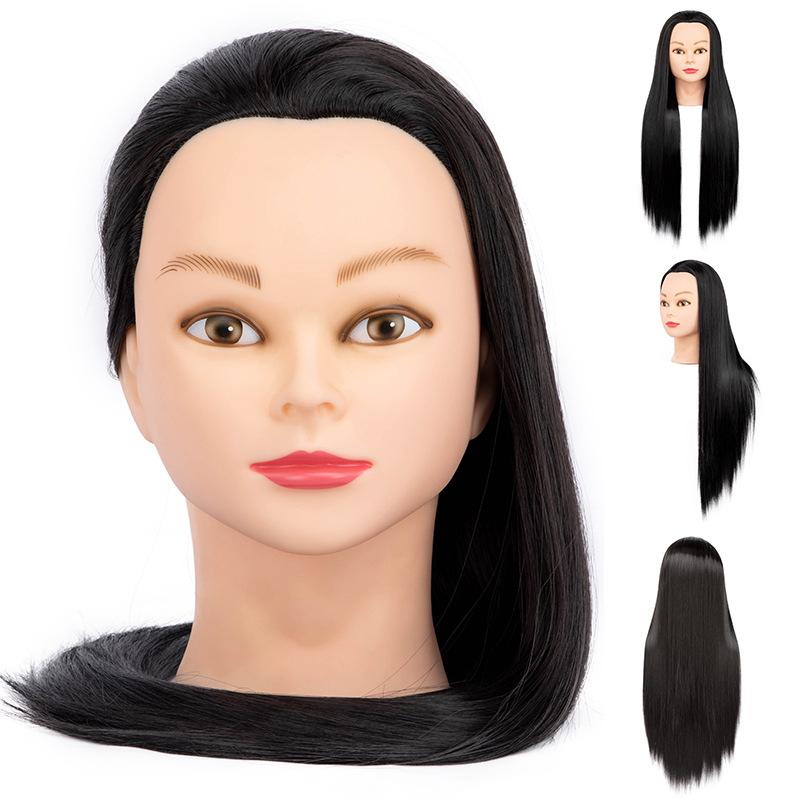 24 Zoll Professioneller Schaufensterkopf mit Haaren für Salon Friseur Training Übungs-Mannequin Schneidetechniken