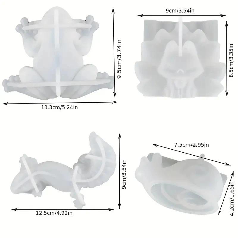 

4Pcs DIY Crystal Epoxy Resin Mold Easter Frog Lizard Snail Mold Silicone Molds Casting Molds for Wall Hanging Home Decoration