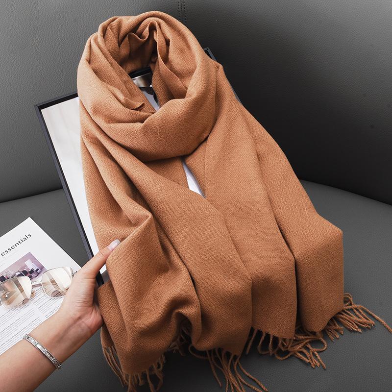 Winter women's red imitation cashmere scarf high sense 2025 will scarf soft temperament versatile warm shawl men