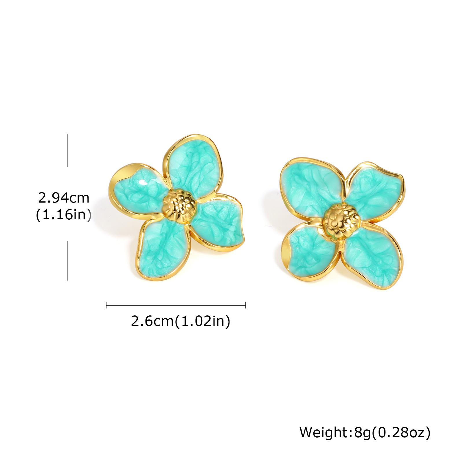 

Vnox Elegant Flowers Women s Stud Earrings Colored Petal Stainless Steel 1pair Ear Jewelry Christmas Gift