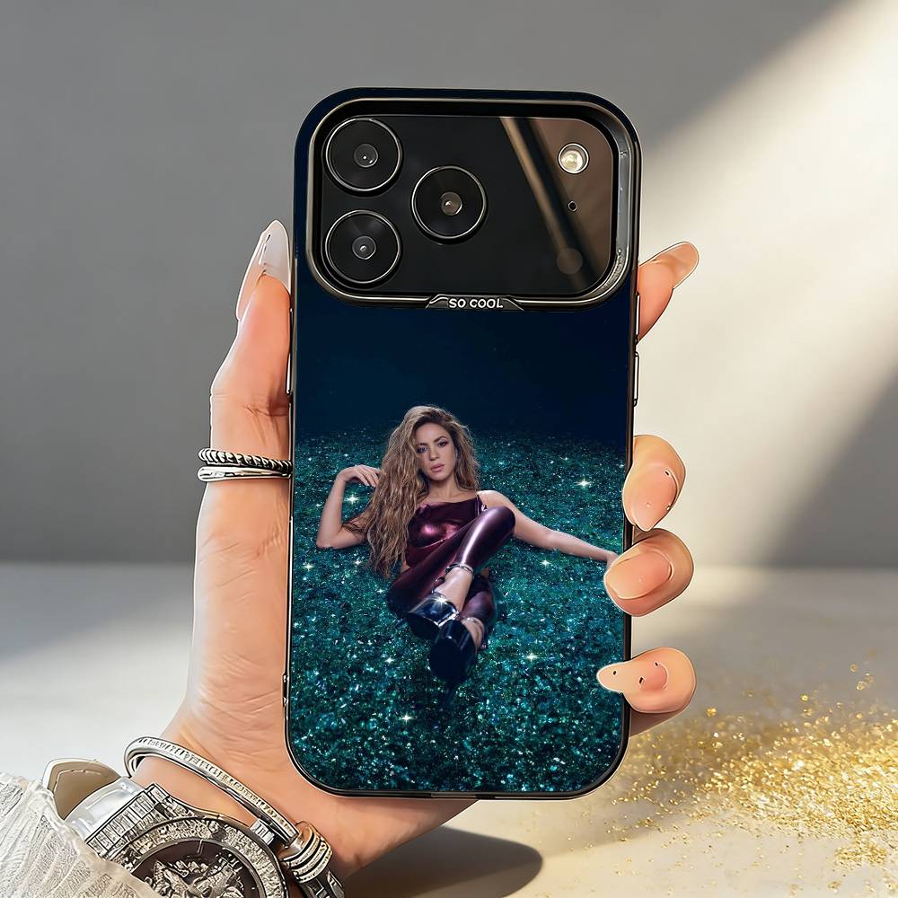 Custodia per Telefono Singer S-Shakira Per iPhone17 16 15 14 13 12 Pro Max Grigio Nero Opaco Laser Metallico Aurora Funda