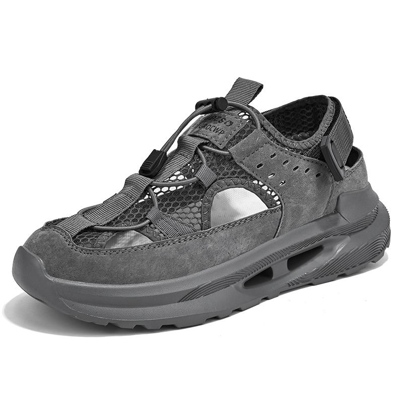 

Сандалии для мужчин, резиновая обувь, спортивные мужские летние сандалии, кожаные итальянские мужские пляжные теннисные туфли Yzy, модные полые тапочки на шнуровке 46