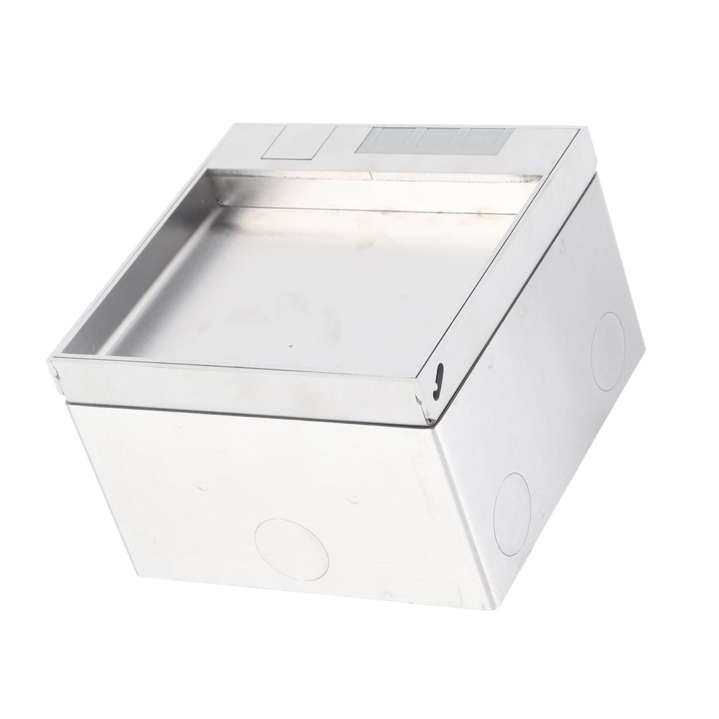 Embedded Socket Box Stainless Steel Dual Outlets Universal Desktop Floor Power Socket AC250V 4000W