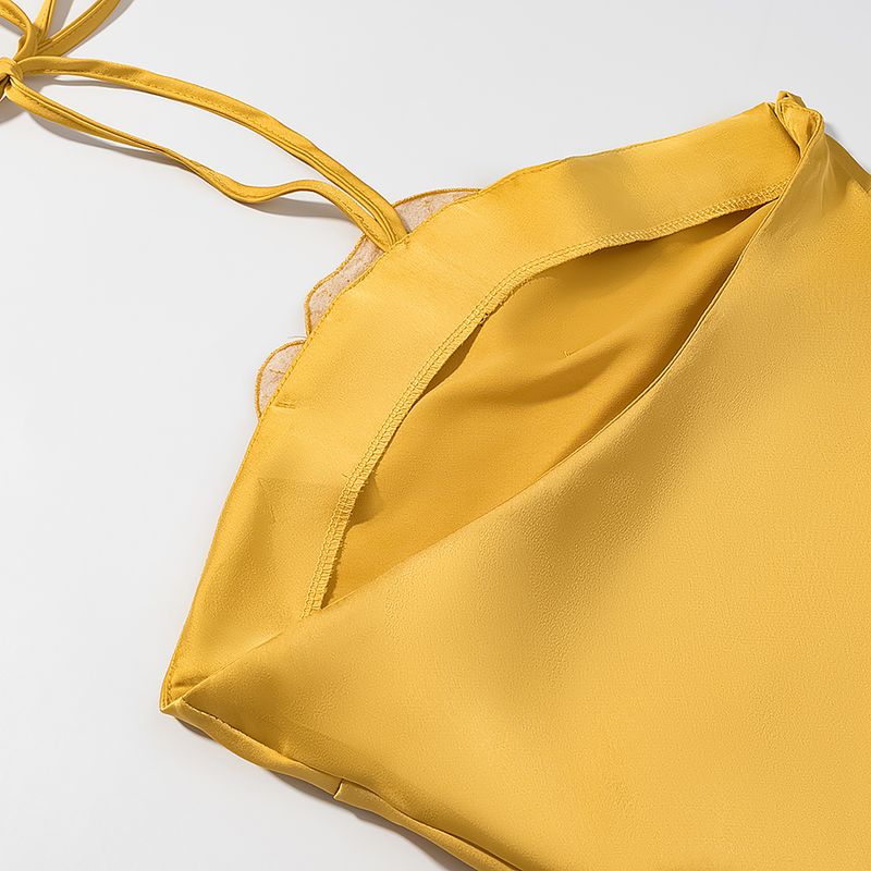 Kaslead New Women Clothes Western Style Niche Design Sense Stick-on Crystals Flower Decoration Hanging Neck Dress