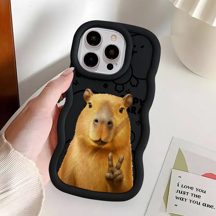 Soft Phone Cover Case for iPhone 18 13 15 Plus 11 8 14 17 Air 16 Pro Max 12 XR Capybara Cute Fashion