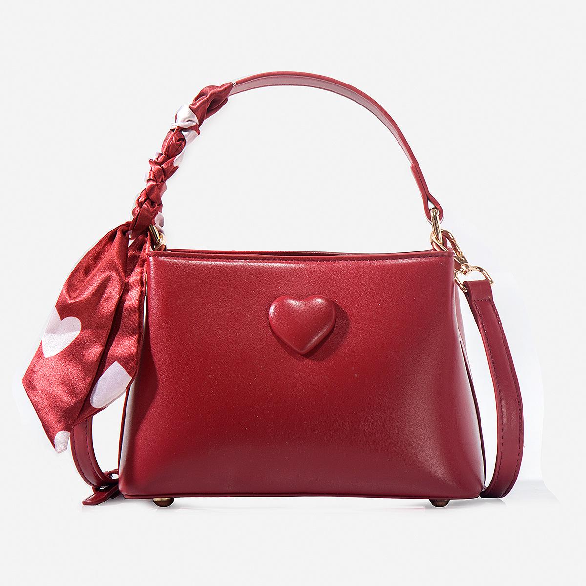 

2025 Ретро Большая вместительная красная свадебная сумка-ведро