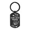 Creative Minimalist Keychain Spanish Key Pendant Metal Stainless Steel Laser Key Ring Stainless Steel Keychain for Backpack Bag Pendant