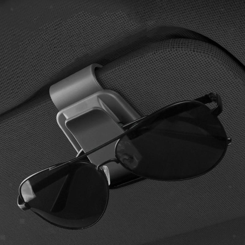 Multifunction Sun Visors Glasses Case with Secure Clamp Soft Lined Automobile Eyewear Organizers Eyeglasses Mount for Car