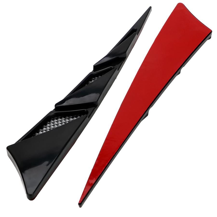 New 2Pcs Simulation Car Hood Decor Vent Both Side Air Flow Sticker Black Universal