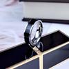 Fashion 6mm Rose Gold Color White Black Enamel Charm Ring for Woman Man Wedding Jewelry Gift 316L Stainless Steel Never Fade