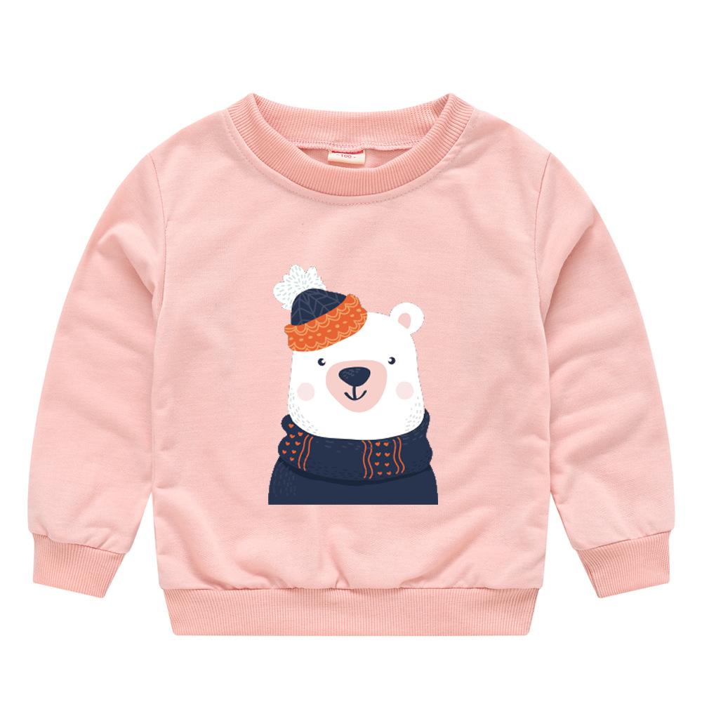 Children's Children's New Year Red Pullover Sweater Baby Cute Cartoon Avatar Round Neck Bottoming Shirt Tops