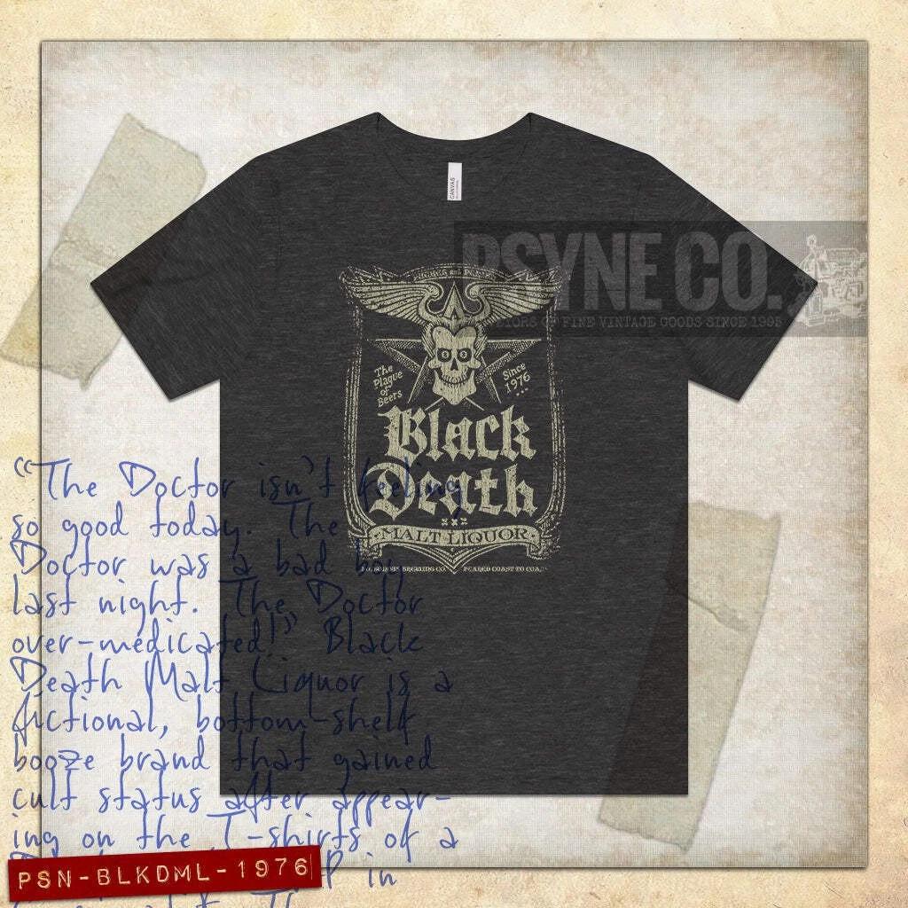 

Black Death Malt Liquor 1976 Vintage Men s T shirt L