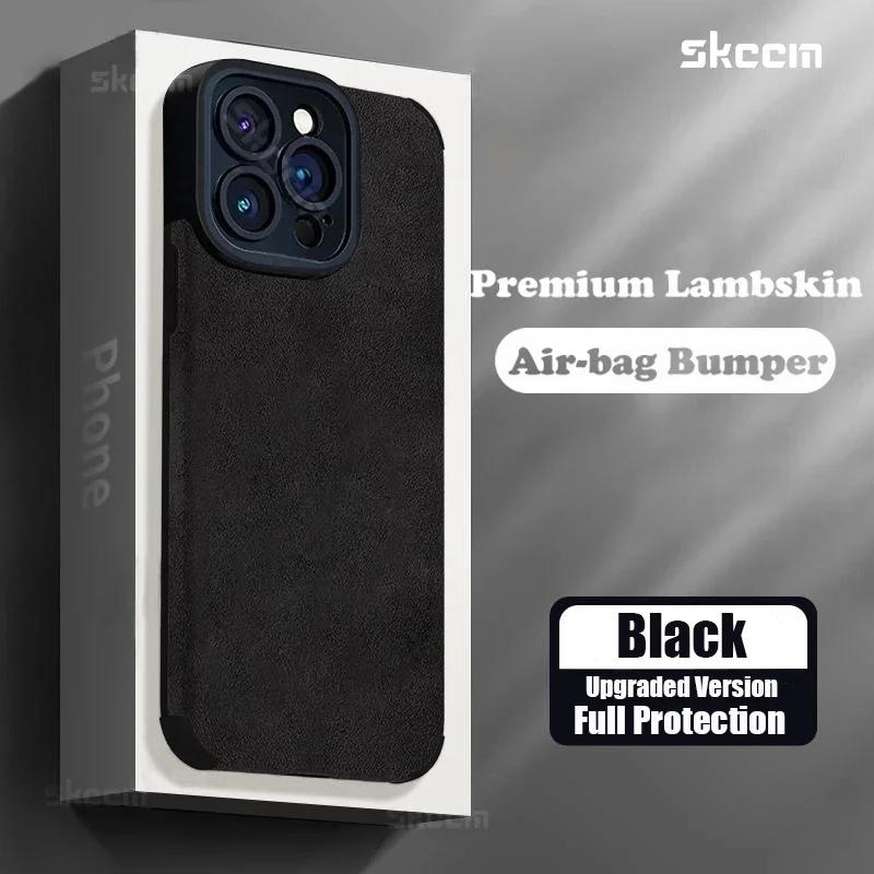 Fashion Case For iPhone 16 15 14 13 12 11 Pro Max X XS XR 8 7 Plus Mini Fur Leather Full Lens Protection Cases Cover