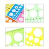10 Pcs Multifunctional Ruler Quilling Tool Circle Template Measuring Geometric Ruler Shape Stencil Round Hole Ruler Tool
